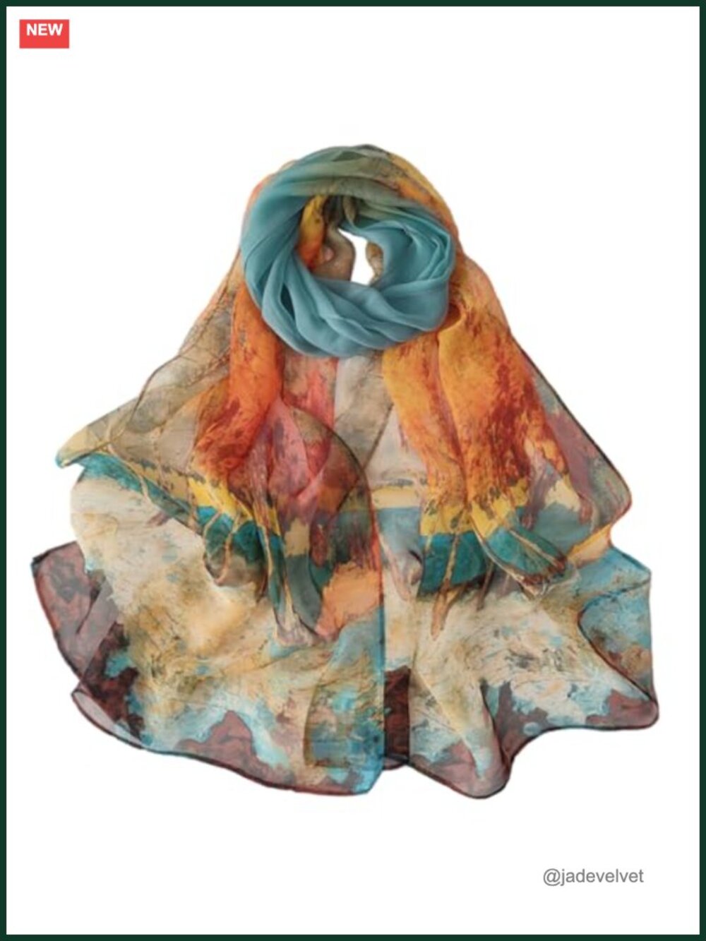 Elegant Floral Sheer Scarf for Women Lightweight Wrap Shawl